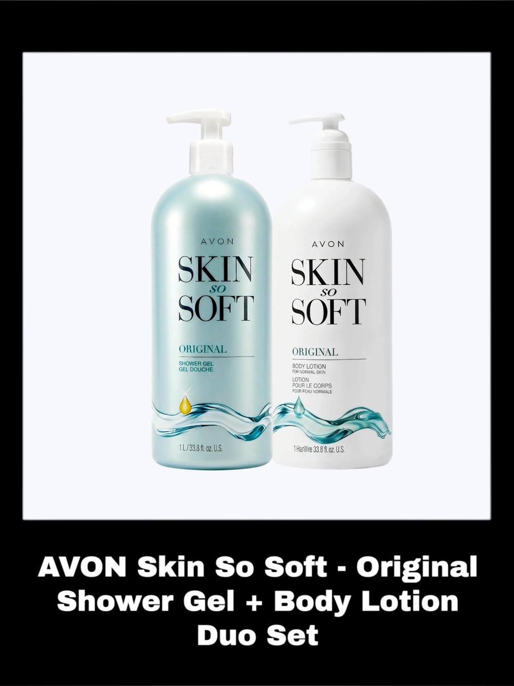 AVON SKIN SO SOFT - Original Bonus Size Shower Gel + Body Lotion Duo Set